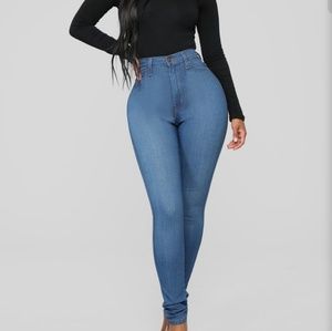 Fashion Nova High Waist Classic Medium Blue Jeans